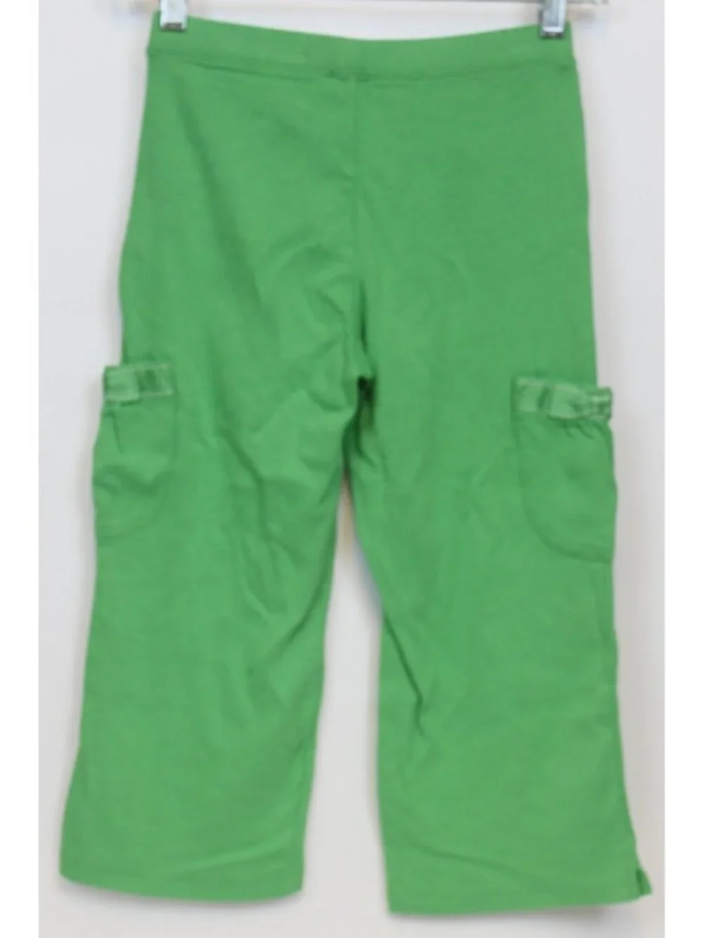 2008 Gymboree Tennis Match Green Capri Pants sz 10 Cargo Pockets Bows Yoga Casua